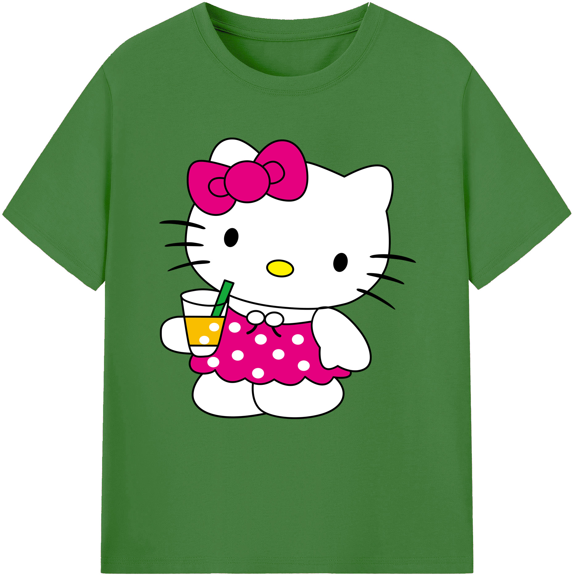 （画像用） Hello Kitty ハローキティ レディースカジュアルプリントTシャツ（綿100％）